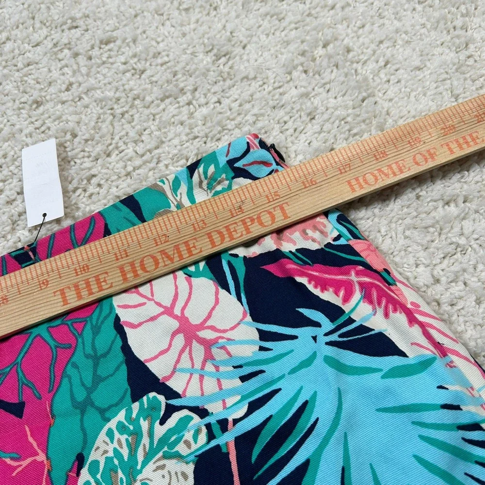 Talbots Skirt 8P Petites Pink Tropical Floral Print Cotton Blend Mini Skirt New